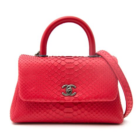 chanel coco handle python bag red|CHANEL Coco Handle Bags for sale .